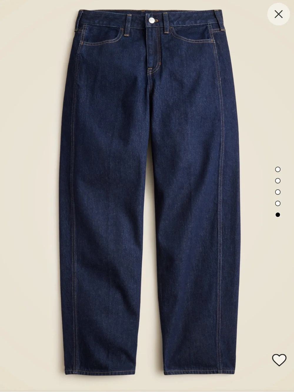 J Crew Barrel-Leg Jeans in Dark Rinse Wash